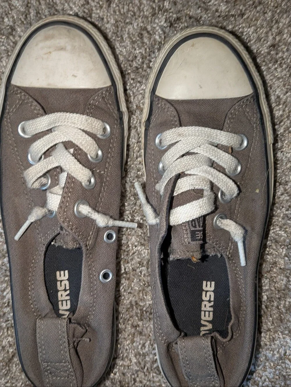 Converse Low Top Canvas Sneakers in Gray and White